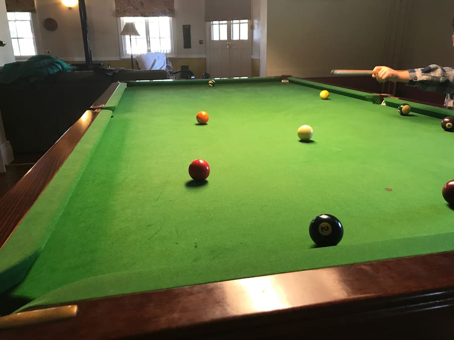 Billiard table in lounge area