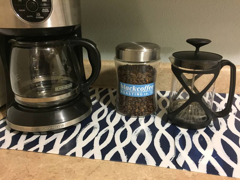Enjoy a freshly ground cup of Missoula's own Black Coffee Roasting Co.