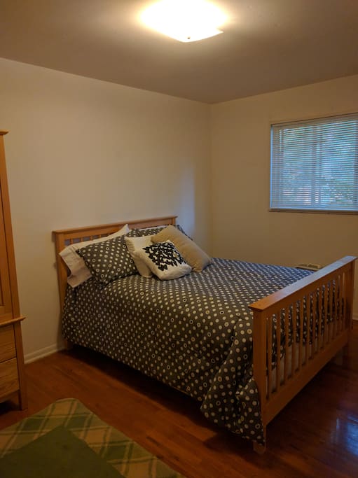 Guest bedroom; quiet backyard.