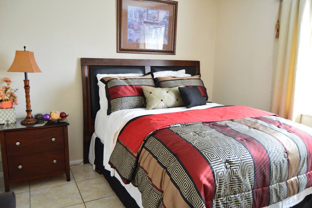 Full queen sized bed.