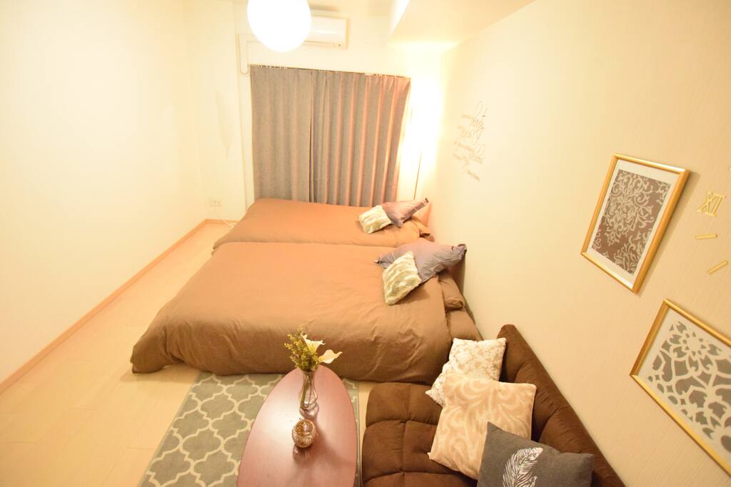 2 single size bed