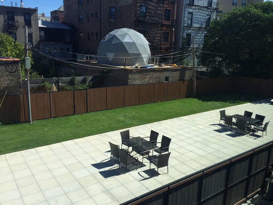 Backyard & view from apartment