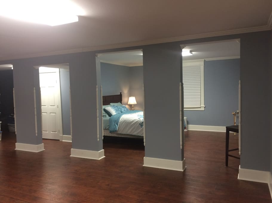 Sorry, the bedroom isn't enclosed