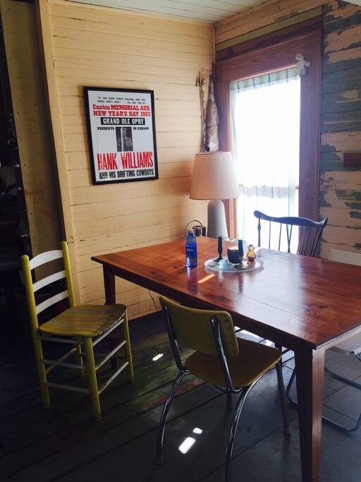The dining table.