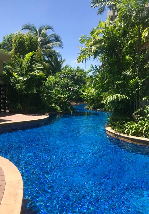 One of two beautiful common area swimming pools