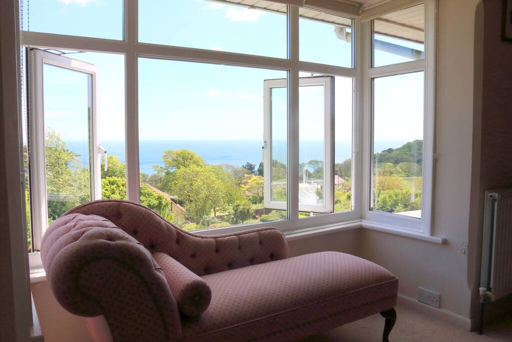 The view looking out from the sitting room - lie back and relax.
