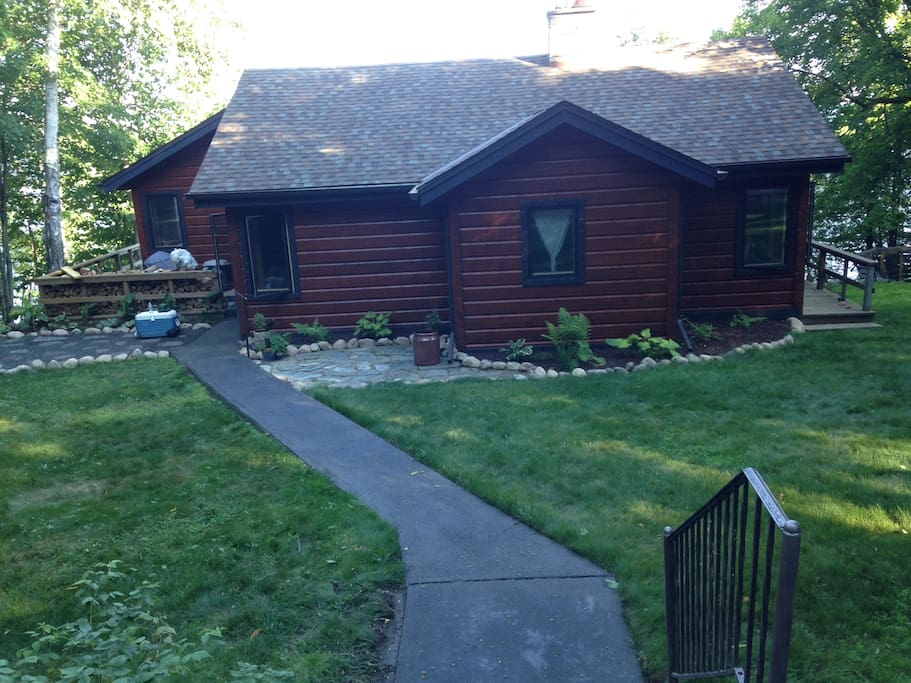facing woods-back of cabin
