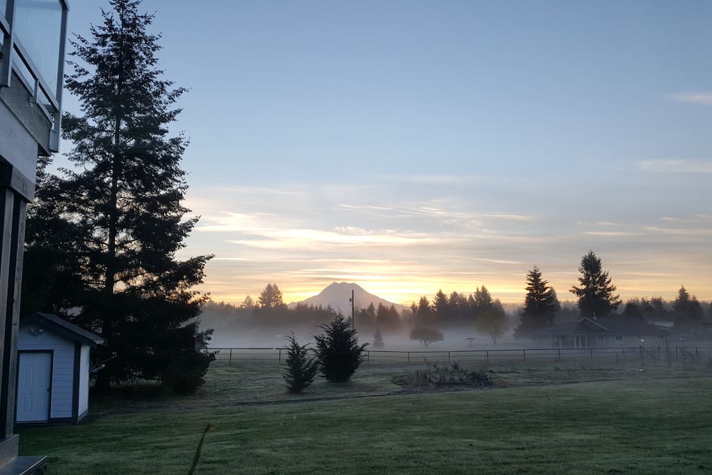 View of Mount Rainier from the East side of the house.