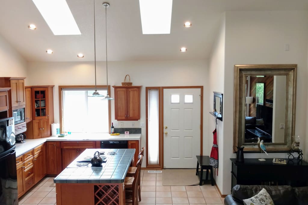 Kitchen island and entry