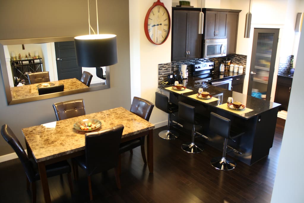 The dinning area and Kitchen during your stay