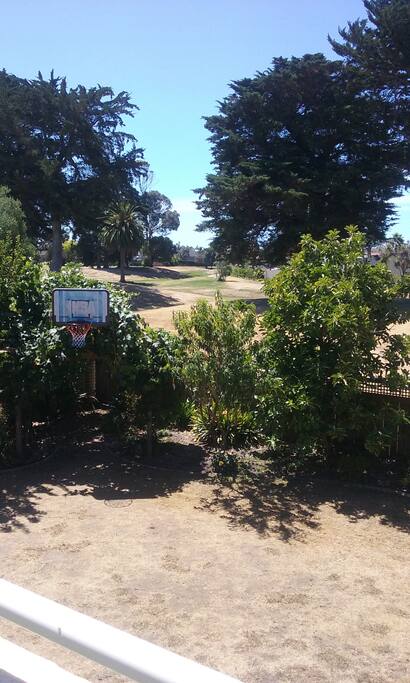 View down reserve from balcony