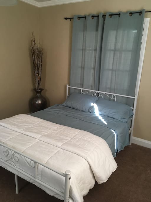 Your bedroom has a dresser, nightstand, and small closet.