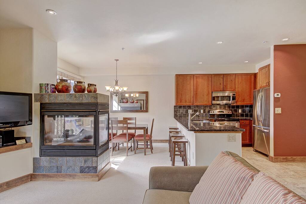 Open Layout - 3 Sided Fireplace