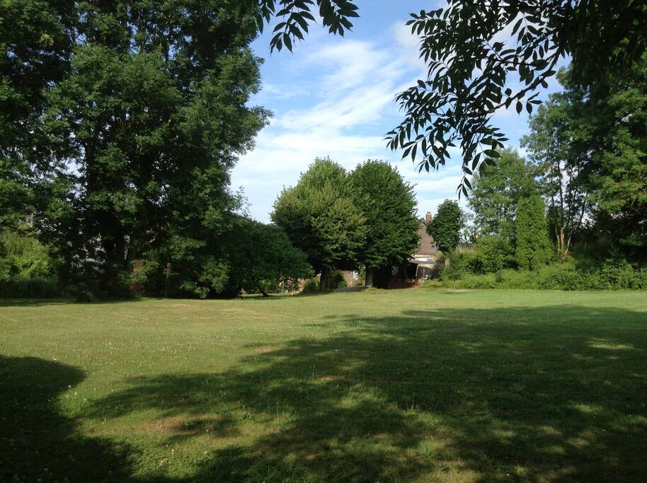 The grounds, looking back towards the farmhouse