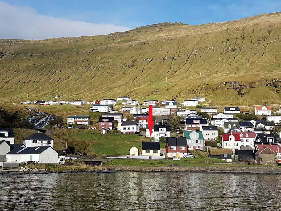 Our house is the small one under the red arrow
