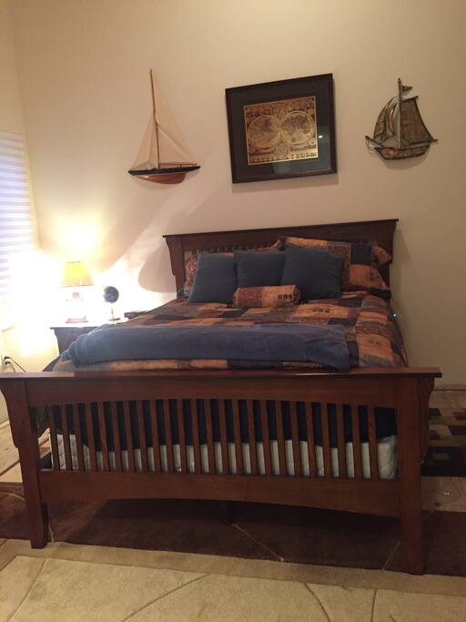 Loft bedroom with queen bed