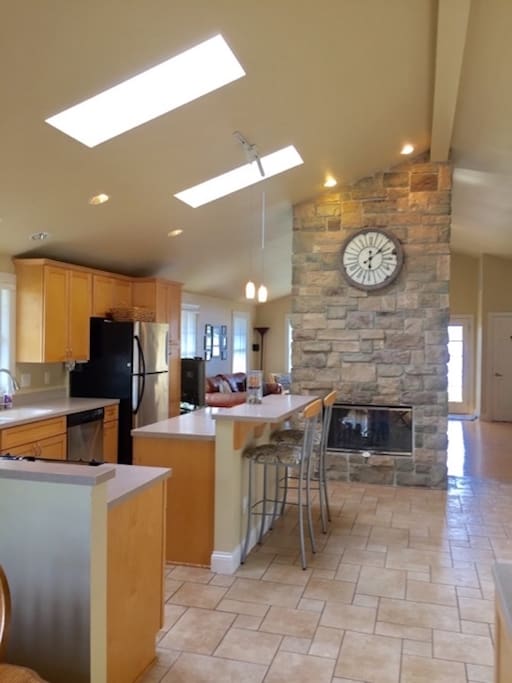 Kitchen w/ Fireplace