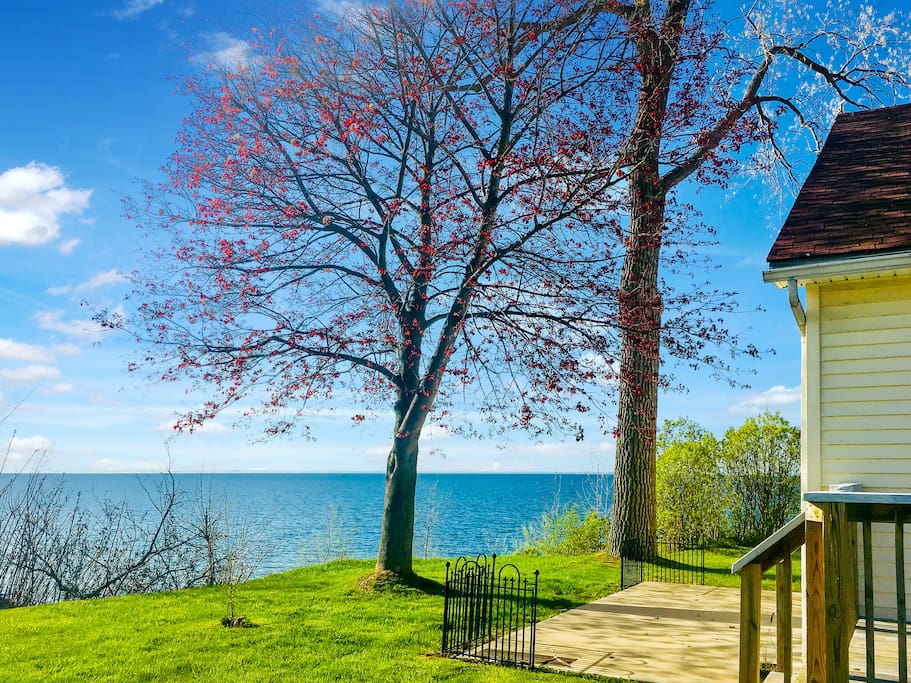 We welcome you to stay at our waterfront cape cod-house, on the shore of Lake Ontario, sleeps up to 5, full kitchen, linens, pots/pans, etc. All for less than a nightly hotel room! Immaculately clean! Quiet neighborhood! NO pets allowed, NO smoking in the house, NO parties or events, on a waterfront cliff, children must be supervised at all times.