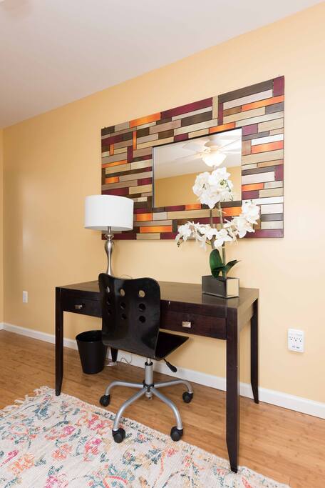 Sitting Area to use Laptop or charge devices with USB Charging Stations