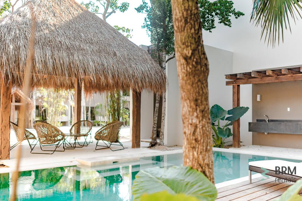Two pools with sink, grill bathrooms..