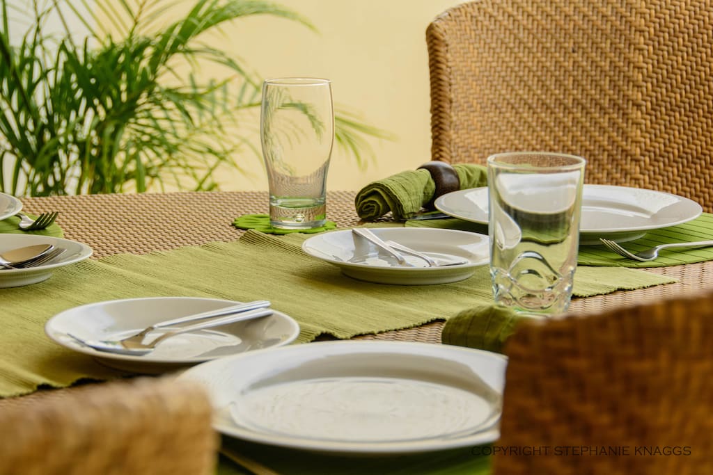 Covered dining on deck