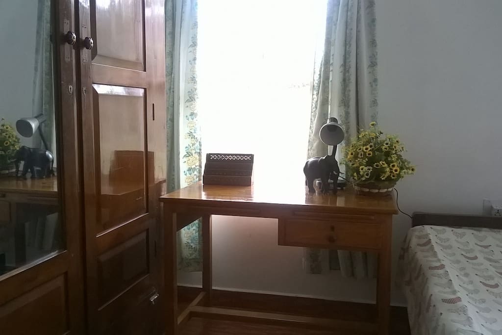quiet corner cupboard space and table