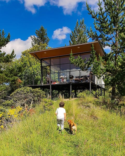 Glamping on Glass Façade Mountain