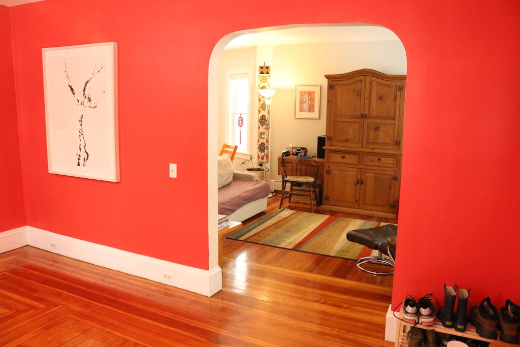 View from front door to the living room.