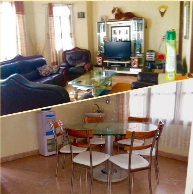 our dinning room and sitting room for our guests to sit ans watch or enjoy our served breakfast on the house.