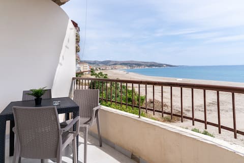 Mini with beachfront terrace