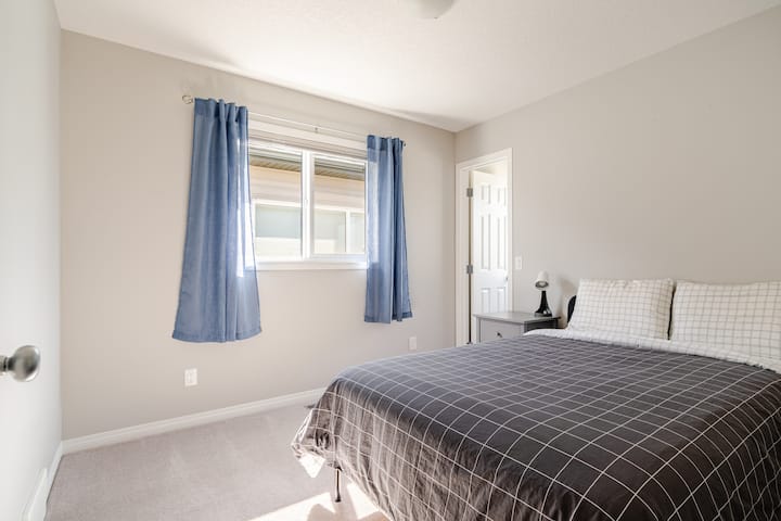 Double bed with walk-in closet.