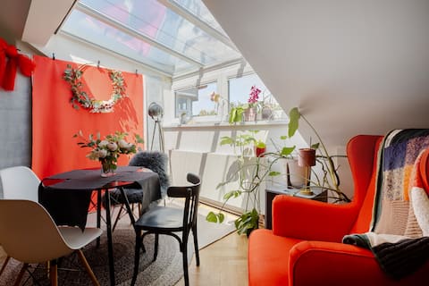 Successful Airbnb property: Peace on the roof, 5 minutes to the center in Dejvice