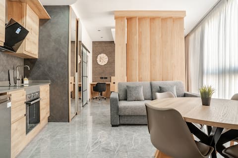 Modern minimalist sunny loft