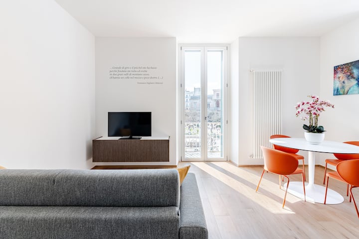 Bonito salón, espacio abierto con vistas