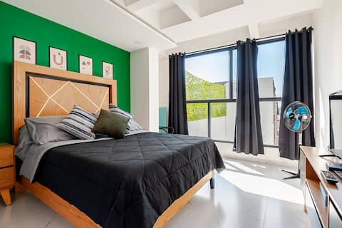 Roma Sur | 1 Bedroom + Roof Garden. 3 guests