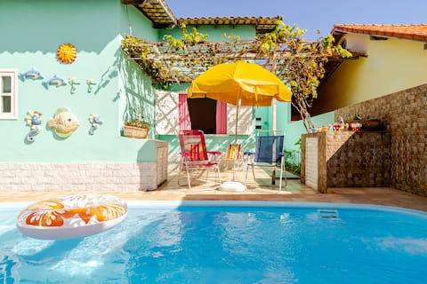 Sereno oasis in Praia Seca with pool and garden.