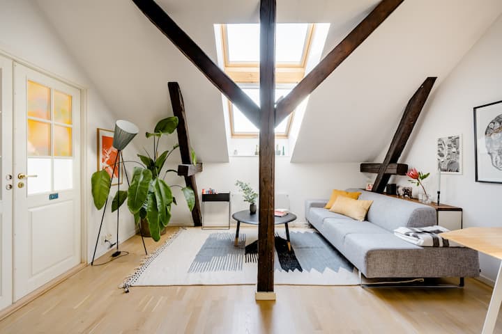 Spacious room in central loft apt.