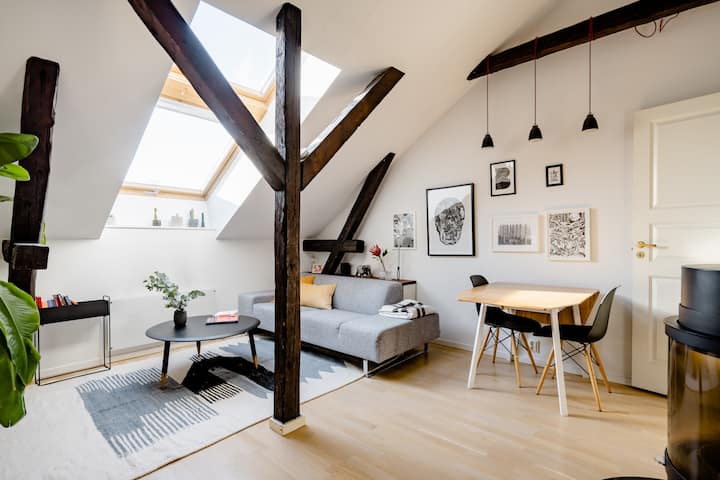 Spacious room in central loft apt.