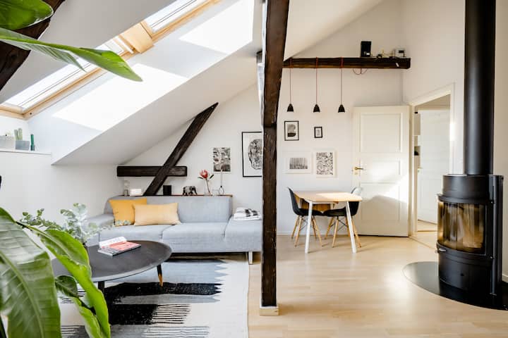 Spacious room in central loft apt.