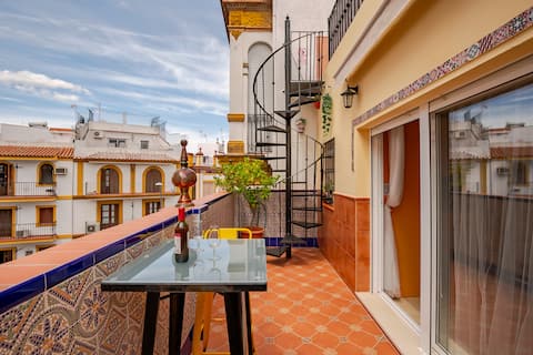 Anuncio de Airbnb popular: Penthouse + Private Terrace and Breakfast en Sevilla