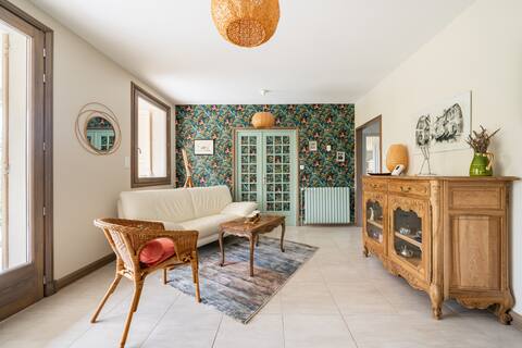 Apartment with veranda and garden in villa.