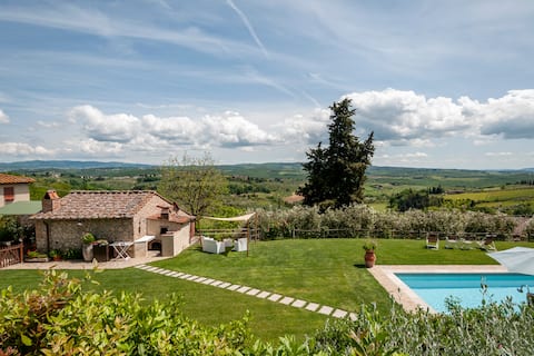 Ancient Barn in Chianti with Pool