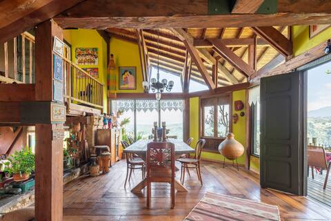 Bohemia, floating above the Cocora Valley.