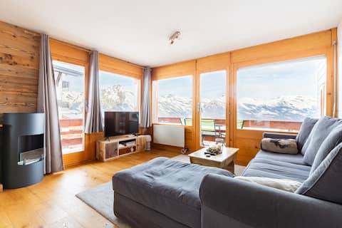 Top Airbnb: Beautiful renovated apartment with panoramic view in Nendaz
