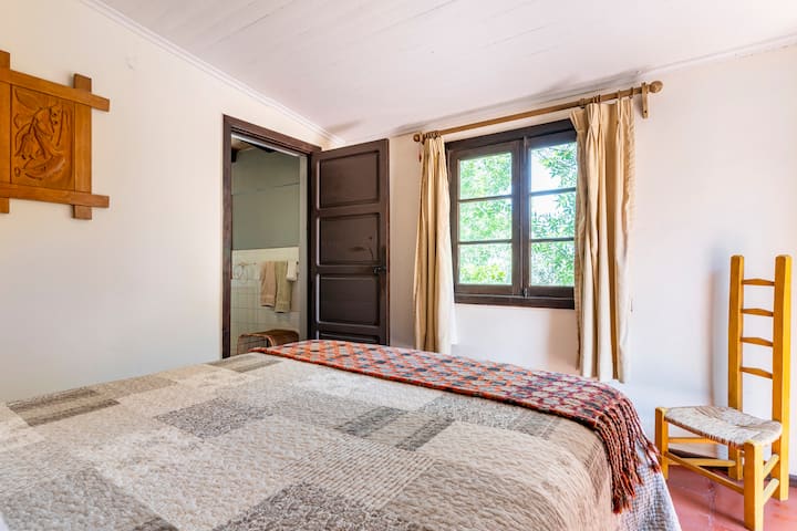 带景观的标准双人床