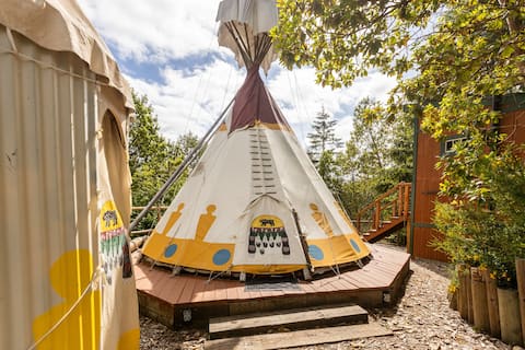 Tranquility in the woods; Bear Ridge Tipi