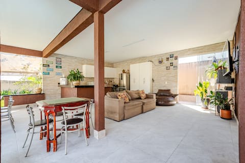 Aconchego, swimming pool, sauna and air conditioning.