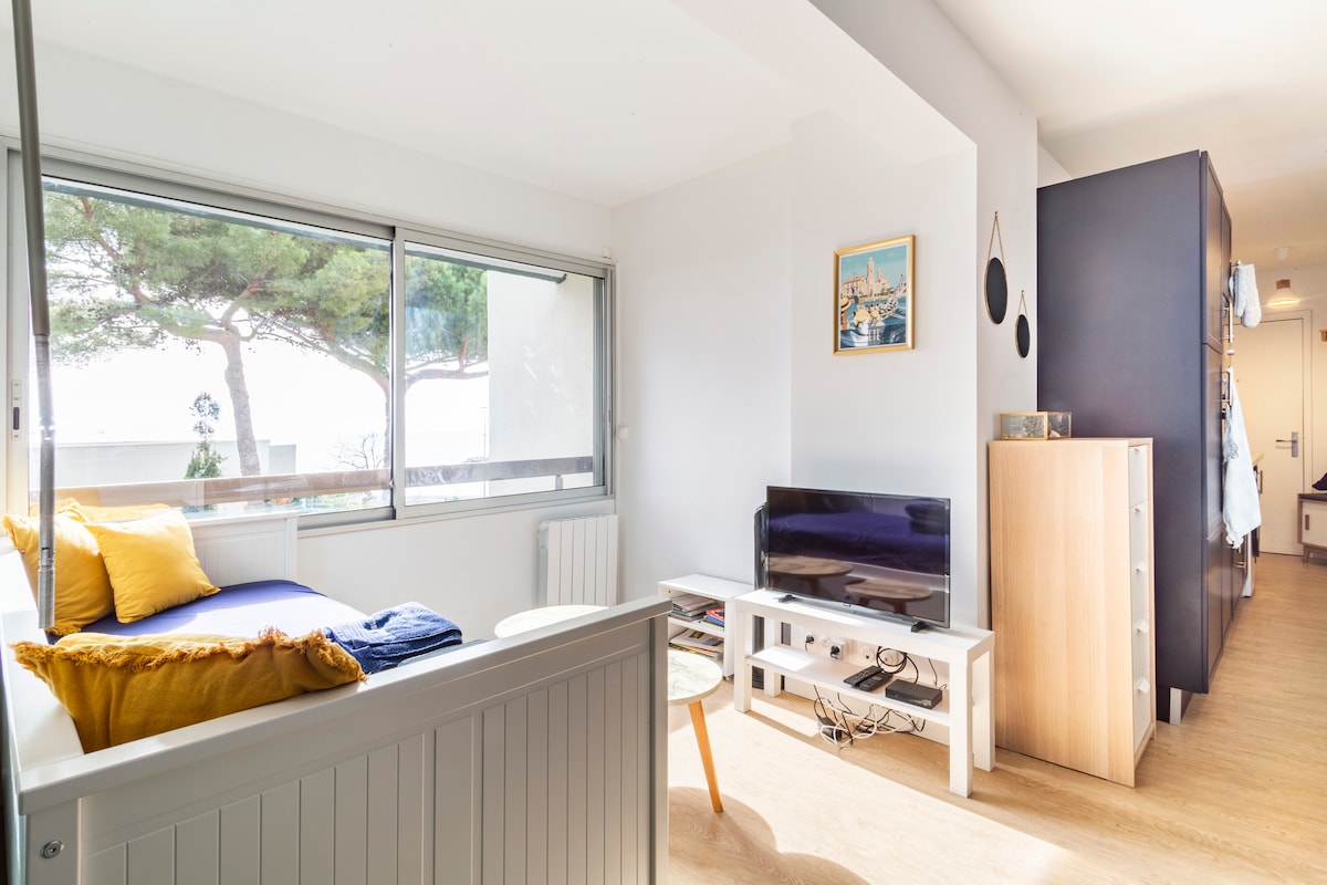 Top performing Airbnb: Sea view studio - Lazaret beach - Parking - Wi-Fi in Sète