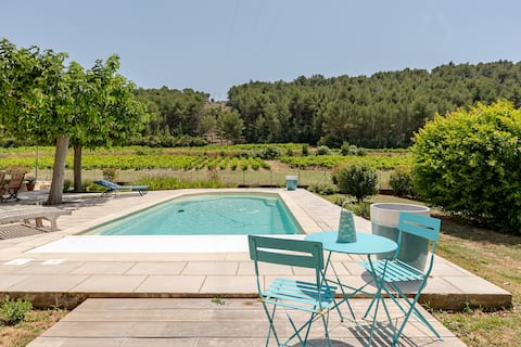 Pleasure of the vines 7 km from Cassis Heated pool