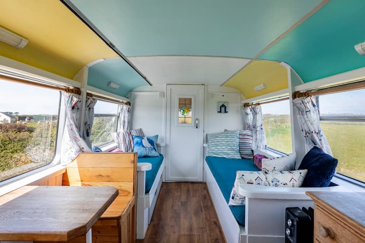Buster's Bus On The Cornish Coast - Perranporth